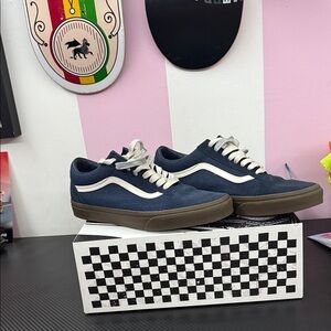 Vans Men's Navy and White Sneakers